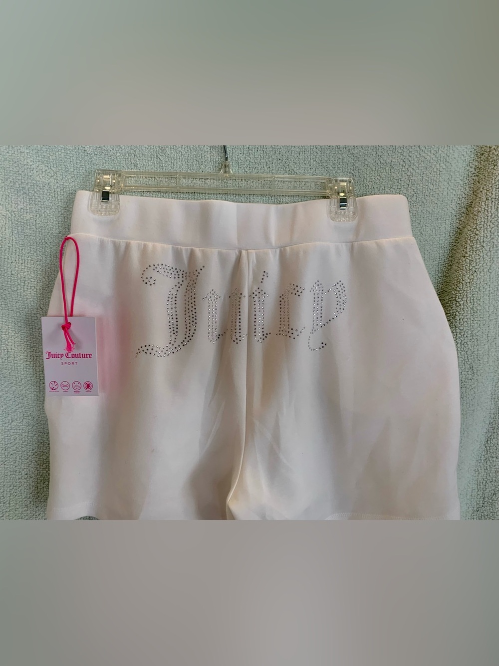 NEW Juicy Couture Embellished Rhinestone cloud Dancers White Shorts large
